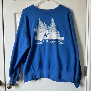 American Eagle Blue Colorado Crew Neck Sweatshirt